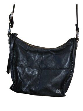 The Sak Womens Leather Crossbody Bag Black Stud Detail Stylish